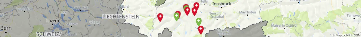 Kartenansicht für Apotheken-Notdienste in der Nähe von Landeck (Tirol)
